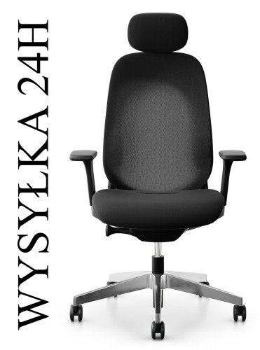 Fotel biurowy Giroflex 40 czarny + zagłówek
