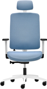 Fotel biurowy Flexi 1113A white z zagłówkiem