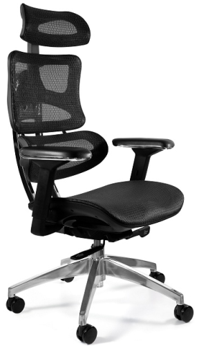 Fotel ergonomiczny ERGOTECH - dla wysokich | aluminium