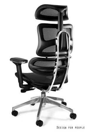 Fotel ergonomiczny ERGOTECH - dla wysokich | aluminium