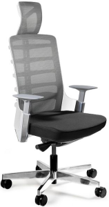 Fotel biurowy Spinelly white z zagłówkiem 
