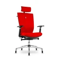 Dynamiczny fotel SPACE Fire Red w tkaninie Azure - energetyczna czerwień pobudzająca do kreatywnego działania.webp