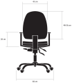 Ergonomiczne krzesło dla osób z bólem pleców – K1 Classic wymiary.png