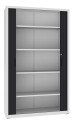 Szafa metalowa 1200 mm – korpus szary RAL 7035, drzwi żaluzjowe czarne RAL 9005.jpg