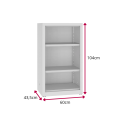 Niski regał metalowy biurowy 1040 mm wysokości, wymiary.png