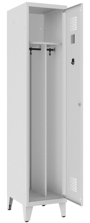 Szafa ubraniowa BHP SUM 411W z przegrodą i nóżkami - 40 cm - MALOW