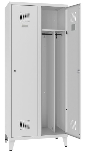 Metalowa szafa BHP SUM 421W z przegrodą na nóżkach - 80 cm - MALOW