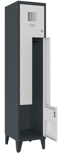 Metalowa szafa ubraniowa SUL 41W na nóżkach 40 cm