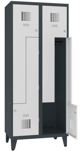 Metalowa szafa ubraniowa SUL 42W na nóżkach 80 cm