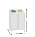 Trwała szafa metalowa na odpady Malow, wymiary 1220x800x450 mm, meble metalowe.png