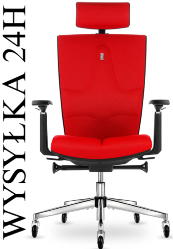 Fotel biurowy z zagłówkiem SPACE Fire Red | Wysyłka 24h