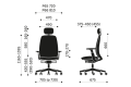 Schemat regulacji zagłówka i podłokietników w ergonomicznym fotelu Profim Pace.png