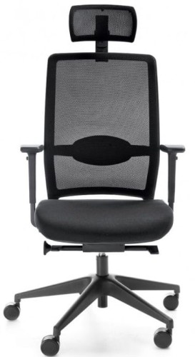 Fotel biurowy Veris Net All-Black - Ergonomiczny | Wysyłka 24h