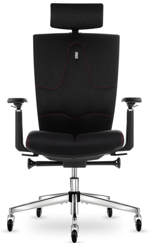 Fotel biurowy z zagłówkiem SPACE Onyx Black | Wysyłka 24h