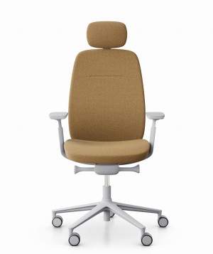 Fotel ergonomiczny Profim Pace z zagłówkiem | jasnoszary