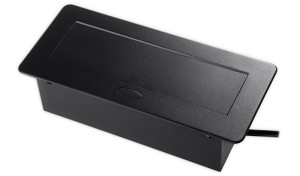 Mediaport wpuszczany w blat 2x Schuko + 2x USB-A - Czarny