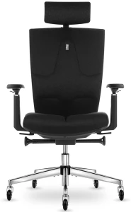 Fotel biurowy z zagłówkiem SPACE Onyx Black | Wysyłka 24h