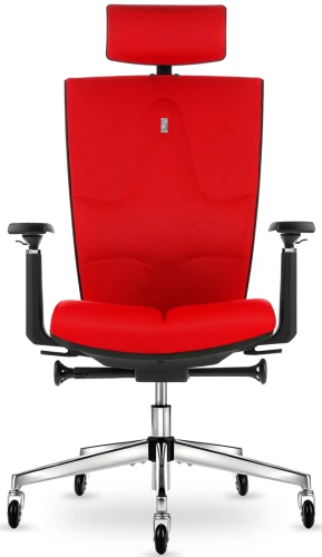 Fotel biurowy z zagłówkiem SPACE Fire Red | Wysyłka 24h