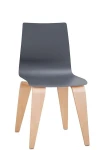 Designerskie krzesło VANK_PIGI - oparcie z tworzywa, nogi ze sklejki dębowej