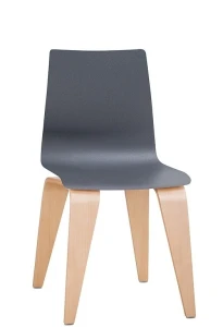 Designerskie krzesło VANK_PIGI - oparcie z tworzywa, nogi ze sklejki dębowej