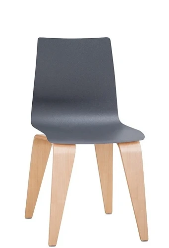 Designerskie krzesło VANK_PIGI - oparcie z tworzywa, nogi ze sklejki dębowej