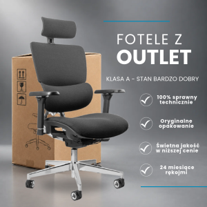 Fotel ergonomiczny CLOUVOU MasterSeat Szary - OUTLET Klasa A