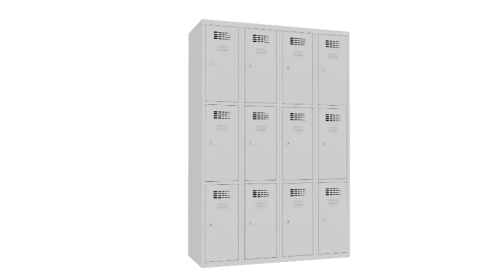 SUS 343 W - Szafa z trzema schowkami w pionie, w 4 kolumnach 1200