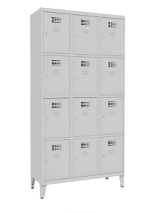 SUS 334 W - Szafa z czterema schowkami w pionie, w 3 kolumnach, z nogami  900 