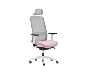 Fotel biurowy Victory 1401 white z zagłówkiem