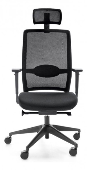 Fotel biurowy Veris Net All-Black - Ergonomiczny | Wysyłka 24h