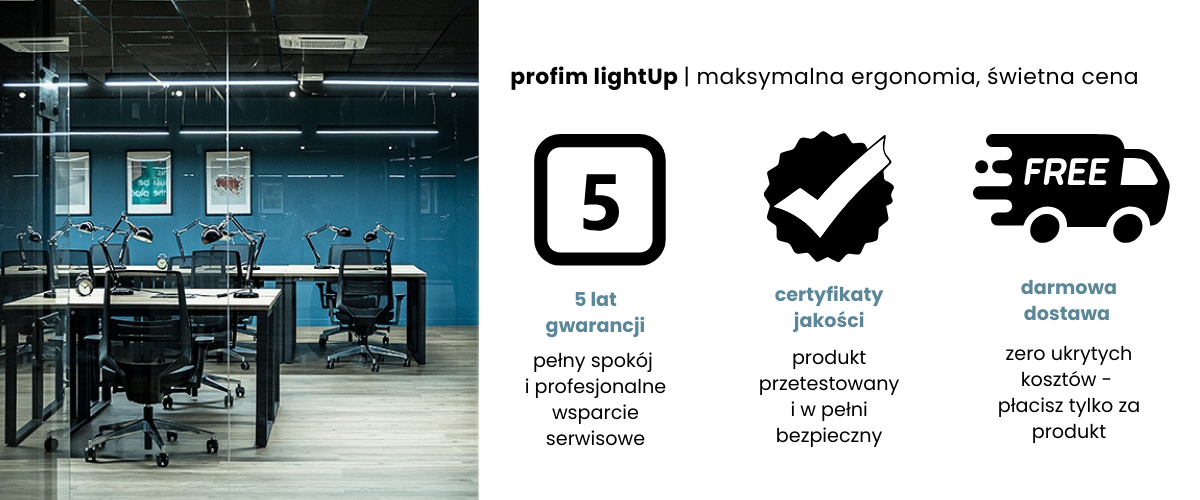 Fotel ergonomiczny Profim LightUp z 5-letnią gwarancją, darmową dostawą i certyfikatami jakości. Maksymalna ergonomia i wsparcie kręgosłupa w świetnej cenie.