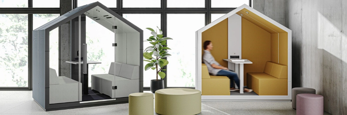 Budka akustyczna Treehouse Bejot jako strefa spotkań w biurze open space - oferta UpBiuro.