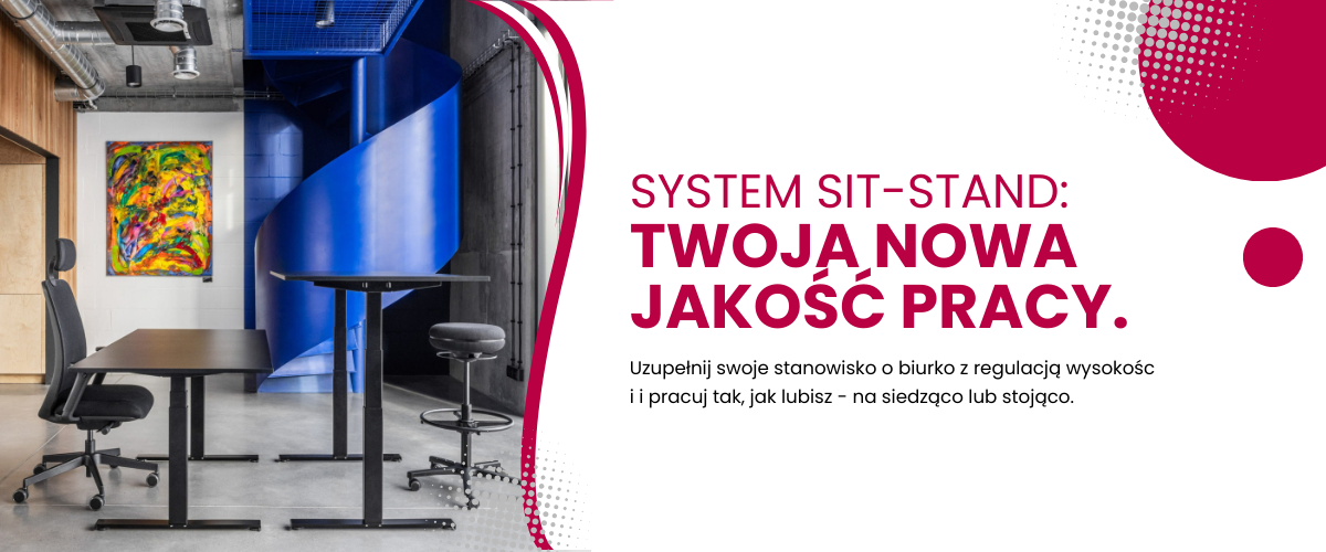 owoczesne biurko elektryczne z regulacją wysokości w Strefie Ergonomii – system Sit-Stand wspierający zdrową pracę.