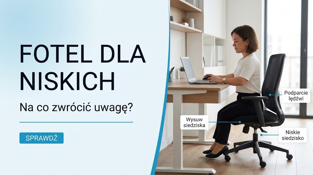 Fotel biurowy dla niskiej osoby – na co zwrócić uwagę? Poradnik z modelami